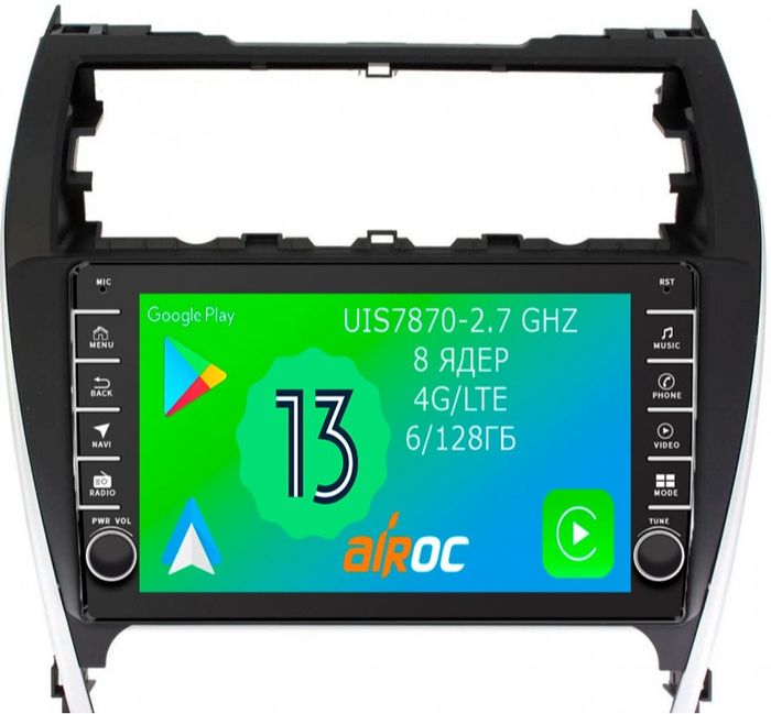 Магнитола для Toyota Camry 2011-2014 (USA) - Airoc AB-1118U (кнопки и крутилки), Android 13, Быстрая, SIM-слот, CarPlay