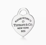 Подвеска из серебра 925 Tiffany 💠, 2 сердца с бриллиантом и  эмалью . В наличии