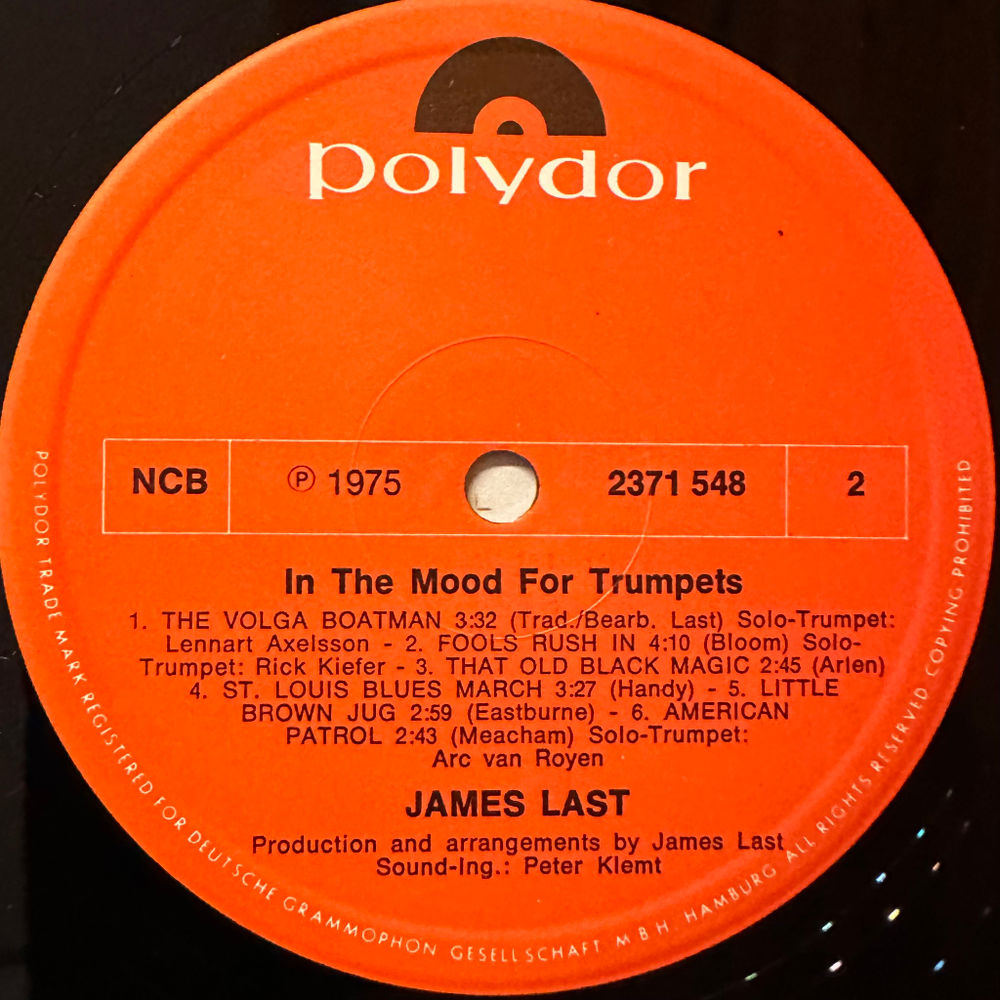 James Last ‎– In The Mood For Trumpets (Скандинавия 1975г.)
