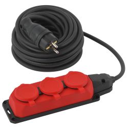 Удлинитель силовой ЭРА UK-3e-3x1,5-10m-IP44(KG) с заземлением 3 розетки каучук 10м КГ 3х1,5мм2 IP44 | Электротовары