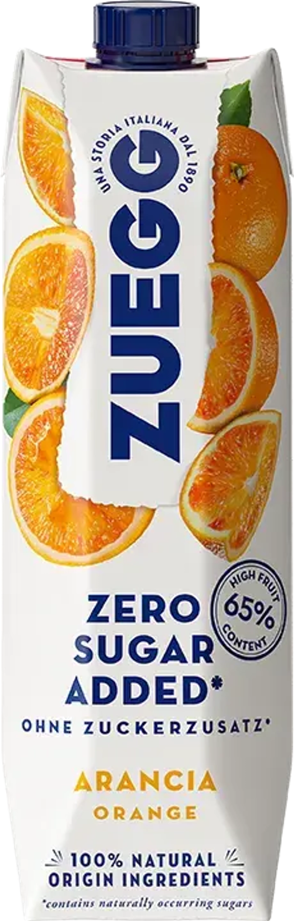 Сок Zuegg, Zero Sugar Апельсин, Tetra prism 1 л.