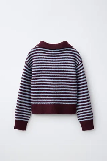 ZARA ТРИКОТАЖНЫЙ СВИТЕР В ПОЛОСКУ, ПОЛОСКИ