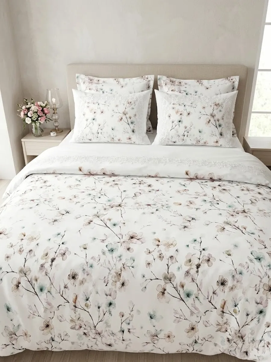 Gelin Home КПБ 6 пр. ZENAN зелёный цвет пододеяльник 200*220, простынь 240*260, наволочки 50*70 2шт, декоративные наволочки 50*70 2шт GLNN545
