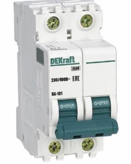 Автоматический выключатель DEKraft ВА101-2Р-020А-C 11067DEK