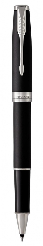 Ручка роллер Parker Sonnet Matte Black CT 1931523, стержень: F, цвет чернил: black, в подарочной упаковке