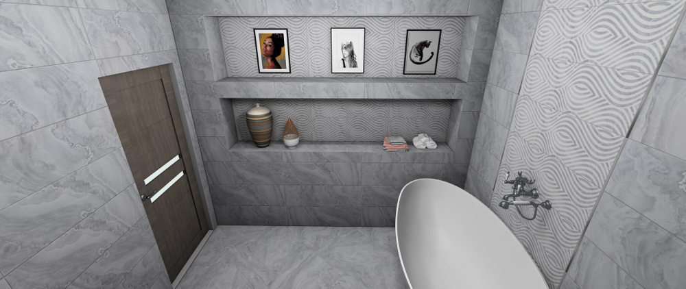 Джиневра сер верх 01 / Ginevra grey light wall 01  300х900 (1-й сорт)