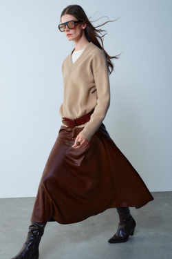 ZARA СВИТЕР ИЗ МЯГКОГО ТРИКОТАЖА, ПЕСОЧНЫЙ