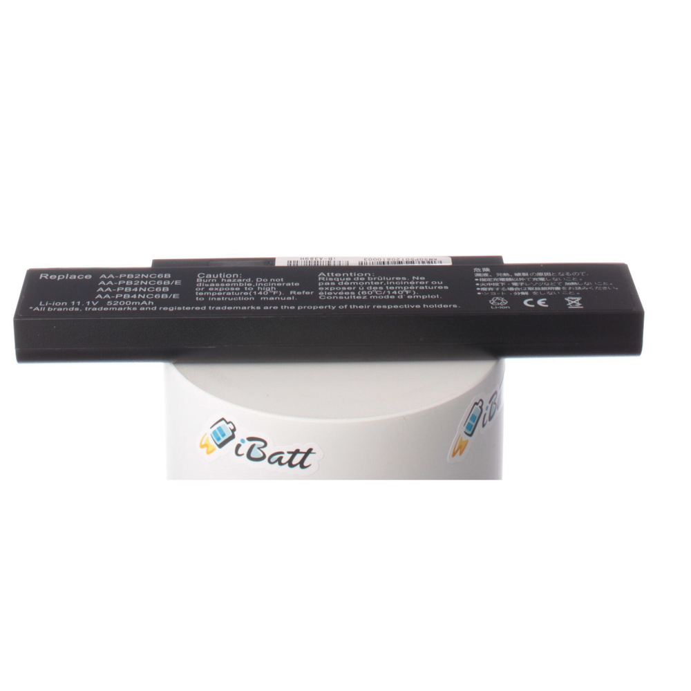 Аккумуляторная батарея iBatt 5200 mAh для ноутбука Samsung AA-PB2NC6B, AA-PB4NC6B