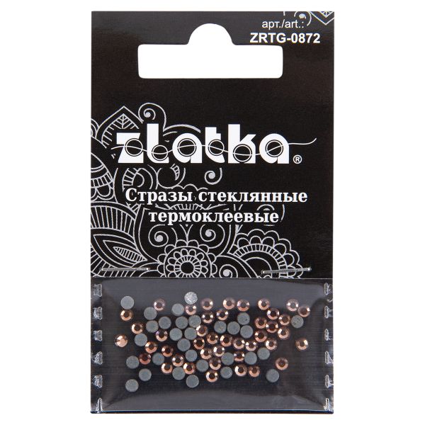 Стразы клеевые стекло 2.4 мм, 360 шт, SS08 №17 св.коричневый (Smoked Topaz), Zlatka ZRTG-0872