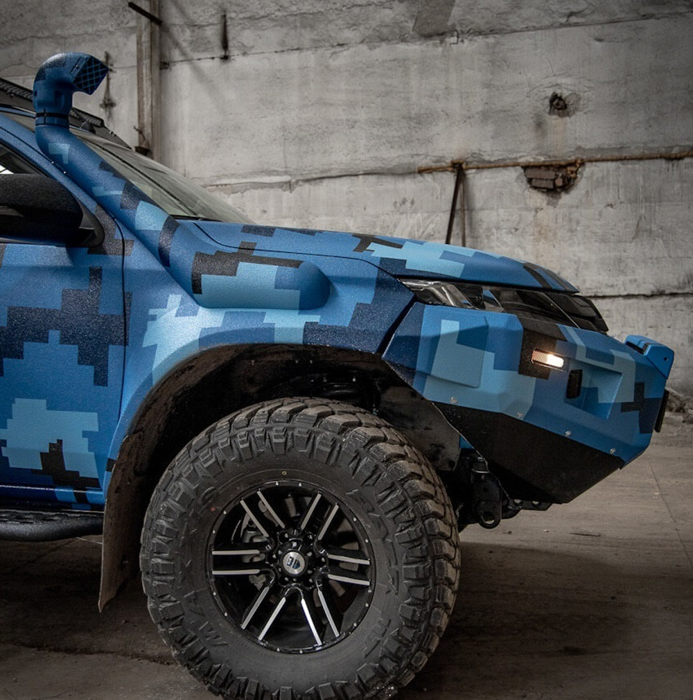 Бампер силовой передний Mitsubishi L200 c 2019-, с защитной дугой , противотуманными фарами и балкой