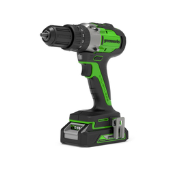 Дрель-шуруповерт аккумуляторная Greenworks GD24DD60K2, 24V, ударная, бесщеточная, c АКБ 2 А/ч и ЗУ + кейс, 3704107UA