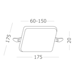 ST700.048.22 Св-к встр. Белый LED 1*22W 4000K 1 890Lm Ra80 180° IP44 L175xW175xH33 85-265V