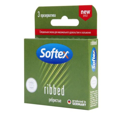 Ребристые презервативы Softex Ribbed - 3 шт.