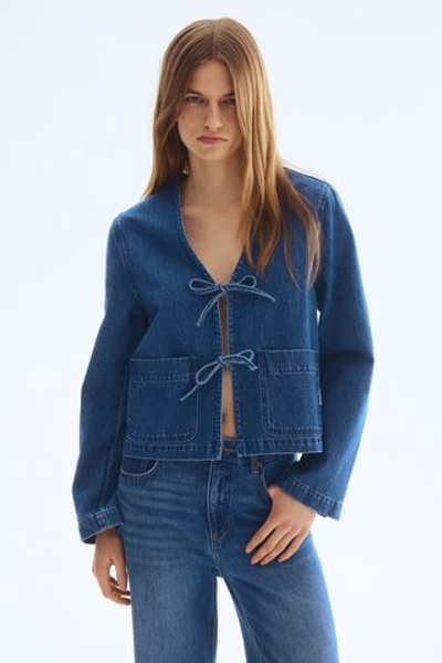 Джинсовая куртка со шнуровкой спереди - H&M
