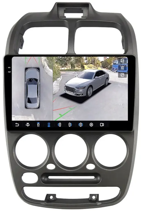 Магнитола для Hyundai Accent 2000-2011 - FarCar BX3010M-360 монитор 9.5" 2K QLED на Android 13, Быстрая, CarPlay, 4G SIM-слот, 4 камеры в комплекте