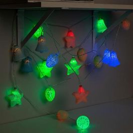 Гирлянда "Нить" с насадками "Новый год”, 4 м, LED-20-220V, 8 режимов, нить прозрачная, свечение мульти