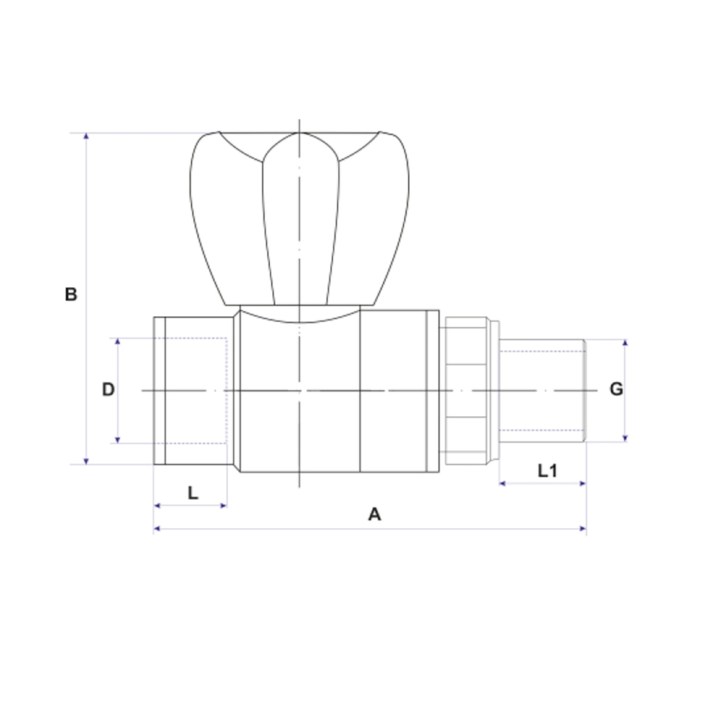Кран американка шар 25-3/4'' прямой EVER®  СЕРЫЙ (Россия)