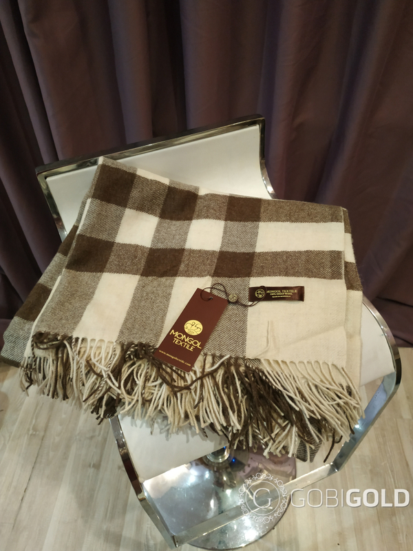 Плед из 100% овечьей шерсти 150x200 см. (MONGOLTEXTILE) - MT003(2)