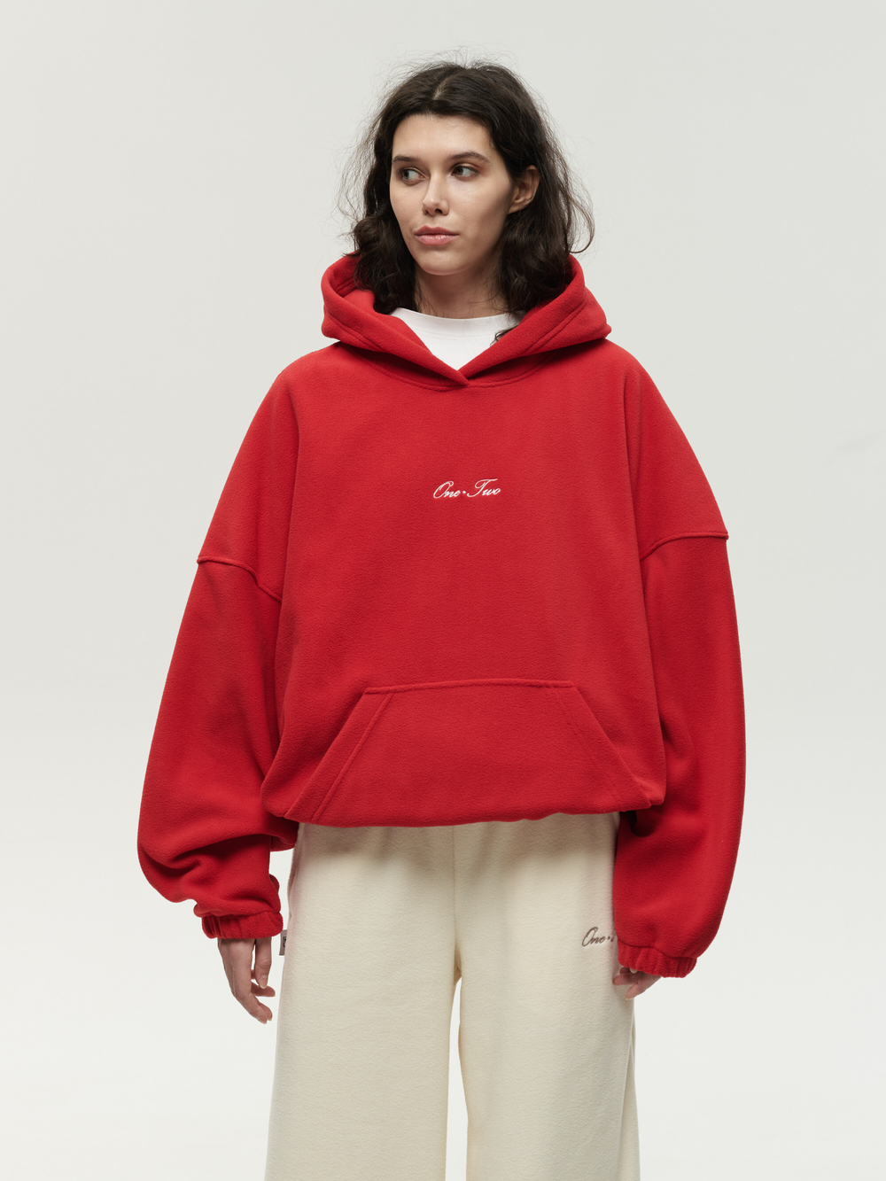 Drawstring Hoodie Red High