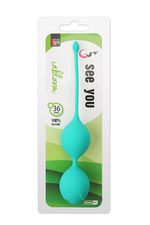 Зеленые вагинальные шарики SEE YOU IN BLOOM DUO BALLS 36MM (Цвет: зеленый)