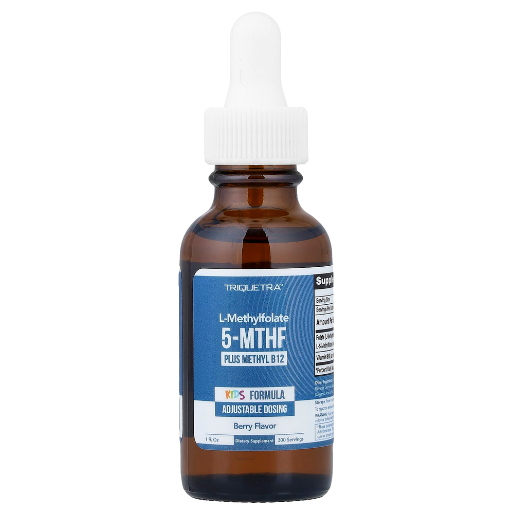 Triquetra Health, Kids, L-метилфолат 5-MTHF и метил B12, ягодный вкус, 30 мл (1 жидк. унция)
