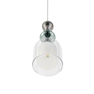 8292/1A MODERNI LN26 367 хром/белый/прозрачный, металл/стекло/хрусталь Подвес E27 1*60W 220V GANNA
