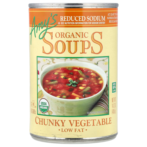 Amy's, органические супы, кусочки овощей, с низким содержанием жиров и восстановленным натрием, 405 г (14,3 унции)