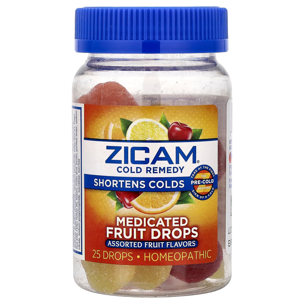 Zicam, Средство от простуды, лечебные фруктовые капли, фруктовое ассорти, 25 капель