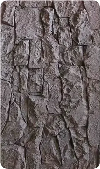 Полиуретановая панель под скалу, Серый / PU Stone panel rich gray 600х1200х20 мм