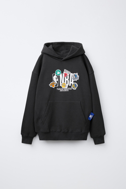 ZARA ХУДИ NBA - MULTI TEAMS, ТЕМНЫЙ АНТРАЦИТ