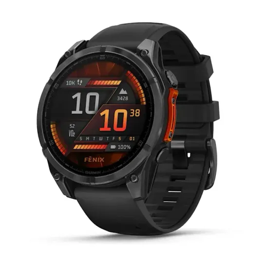 Мультиспортивные GPS часы Garmin Fenix 8 (47 mm) AMOLED Slate Gray with Black Silicone Band 010-02904-00