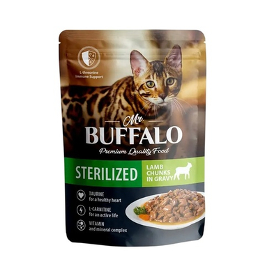 Mr.Buffalo Sterilized Ягненок соус пауч для кошек 85 г