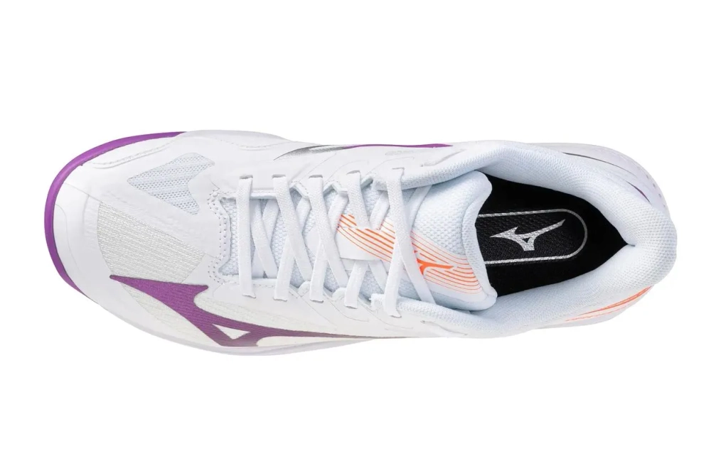 Женские теннисные кроссовки Mizuno Wave Exceed Court AC - white/dahlia/lava orange