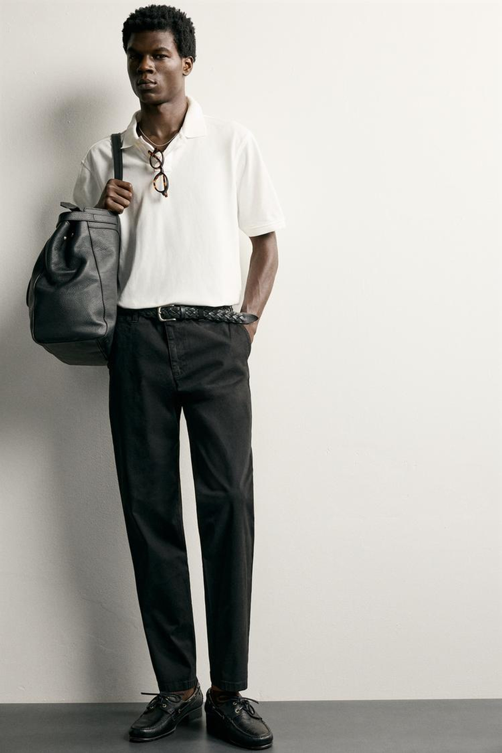 ZARA БРЮКИ ЧИНОС SLIM FIT, ЧЕРНЫЙ