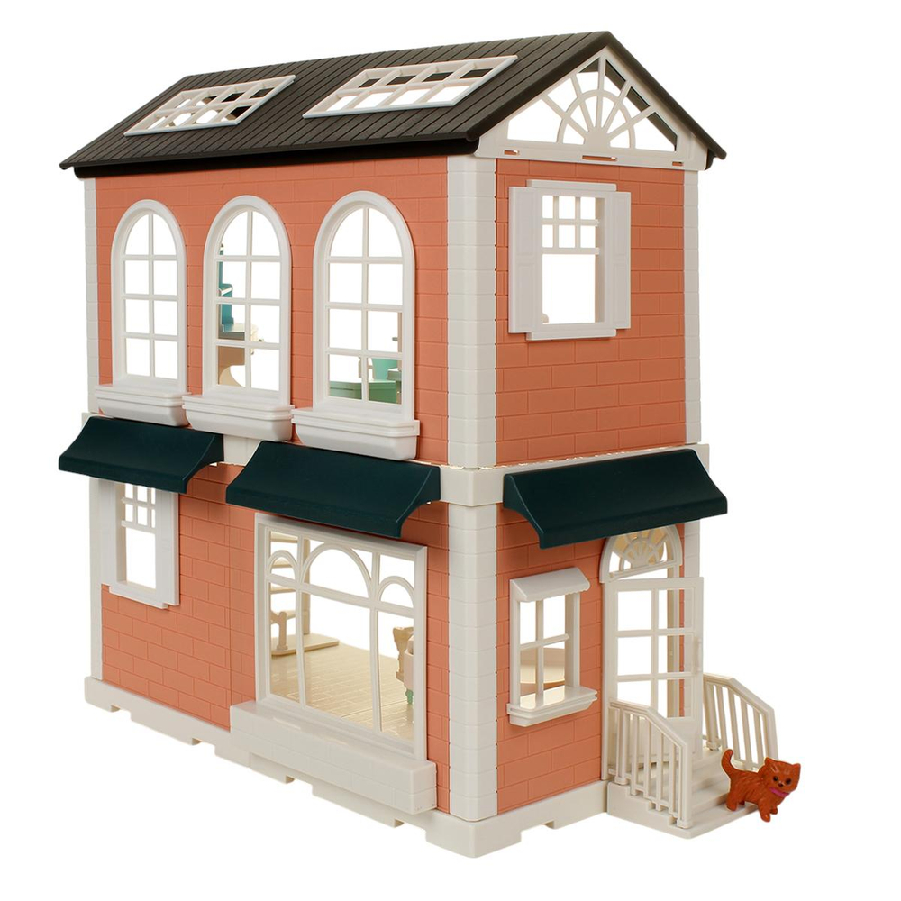 Игрушечный дом для куклы с мебелью и фигурками коробка LC3372-1