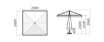 Зонт профессиональный 2х2 м Scolaro Palladio Standard, натуральный, слоновая кость