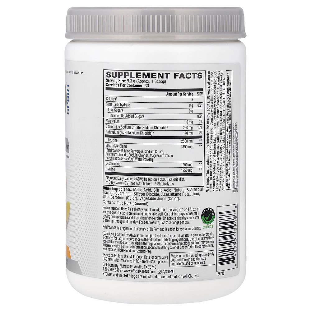 XTEND, Sport® Recovery, со вкусом манго, 279 г (9,8 унции)