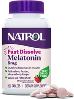Natrol Melatonin Мелатонин, быстрорастворимые, клубника, 5 мг, 200 таблеток