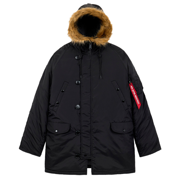Парка Alpha Industries N-3B Logo Oxford Parka Black (Черная)