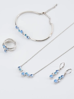 Колье-дуга Эльза с голубыми кристаллами Swarovski
