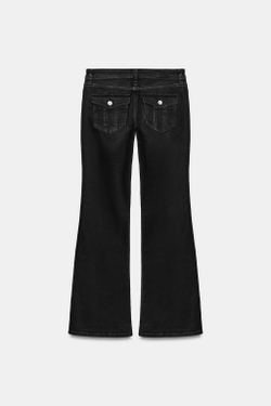 ZARA ДЖИНСЫ TRF BOOTCUT С НИЗКОЙ ПОСАДКОЙ, ЧЕРНЫЙ