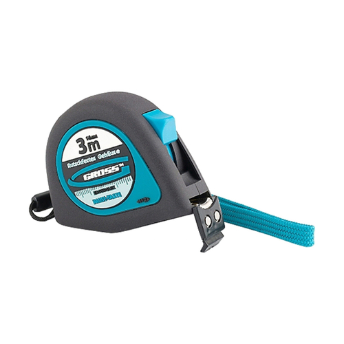 Рулетка Gross Ergonomisch, магнитный зацеп, обрезиненная, 3 м x 16 мм