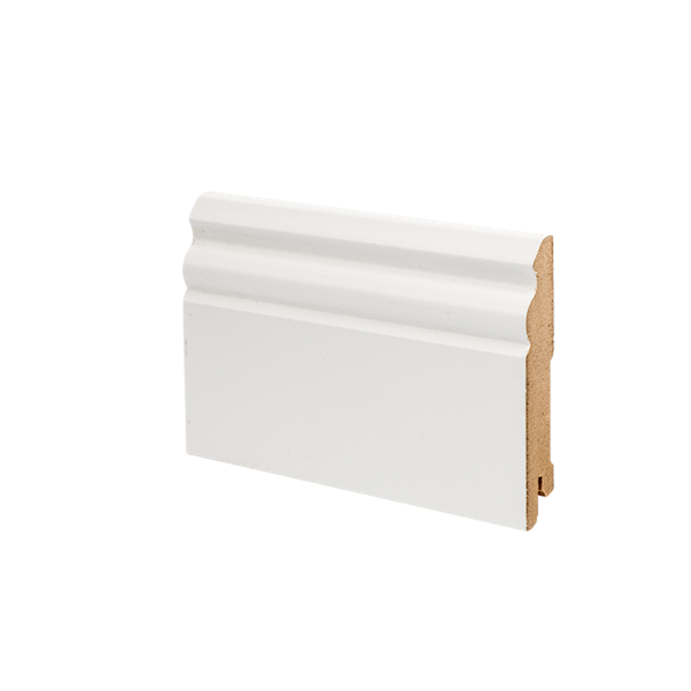 Плинтус напольный белый МДФ Deartio W31-90 90x16x2050 мм