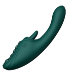 Зеленый вибратор-кролик 24,6см с функцией вылизывания и нагревом Zalo Ares G-Spot Rabbit Vibrator Turquoise Green