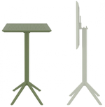 Стол пластиковый барный складной Siesta Contract Sky Folding Bar Table 60, оливковый