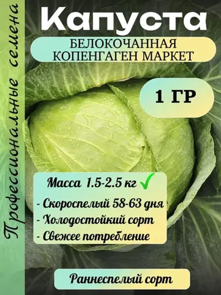 Семена капуста белокочанная Копенгаген Маркет 1 гр