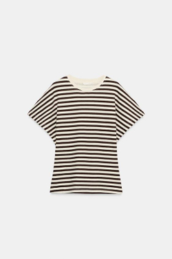 ZARA ФУТБОЛКА В ПОЛОСКУ С ШИРОКИМИ РУКАВАМИ, ПОЛОСКИ