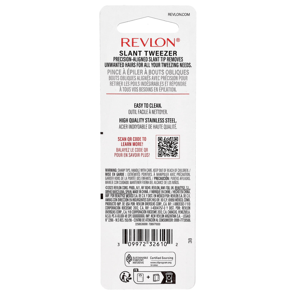 Revlon, скошенный пинцет, 1 шт.