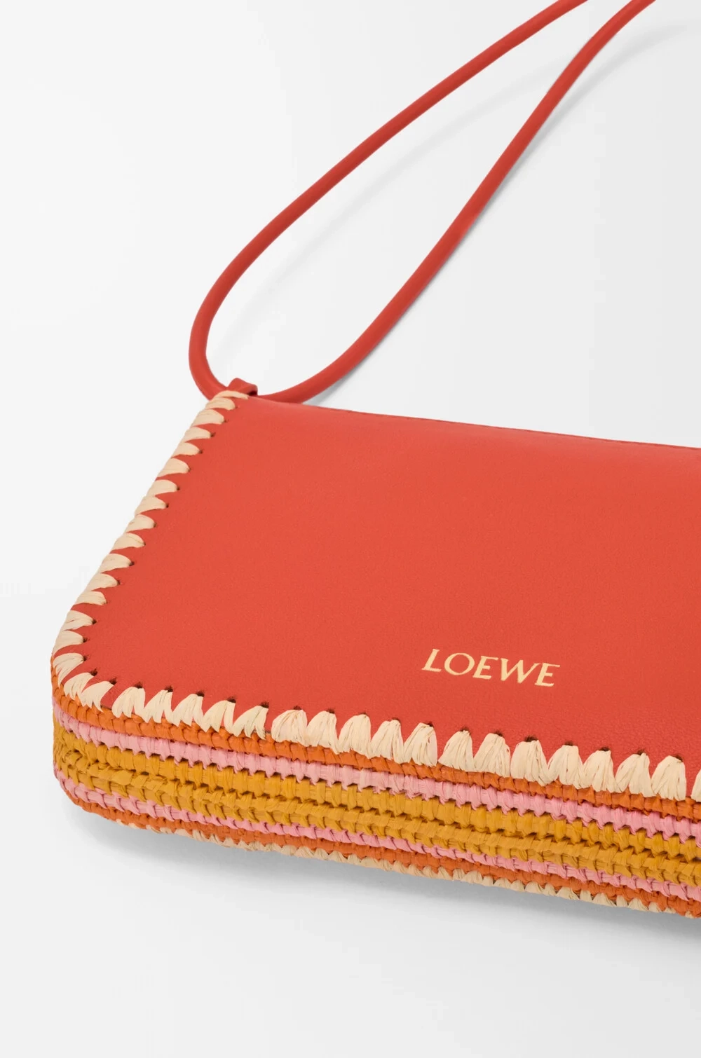 Loewe Сумка Rio из классической телячьей кожи и рафии, оранжевый