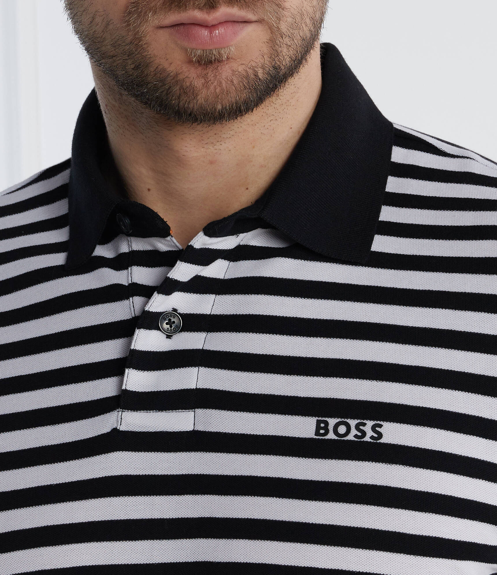 Поло PalesStripe BOSS ORANGE - черный(50513604)